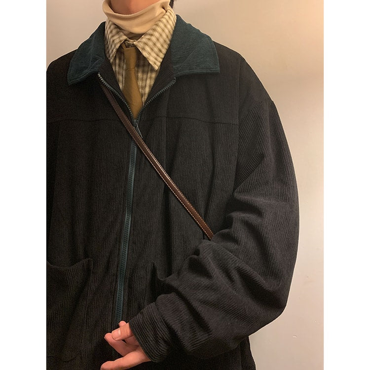 Vintage Cargo Mens Bomber Jacket Windbreaker Lightweight Retro Streetwear Outerwear