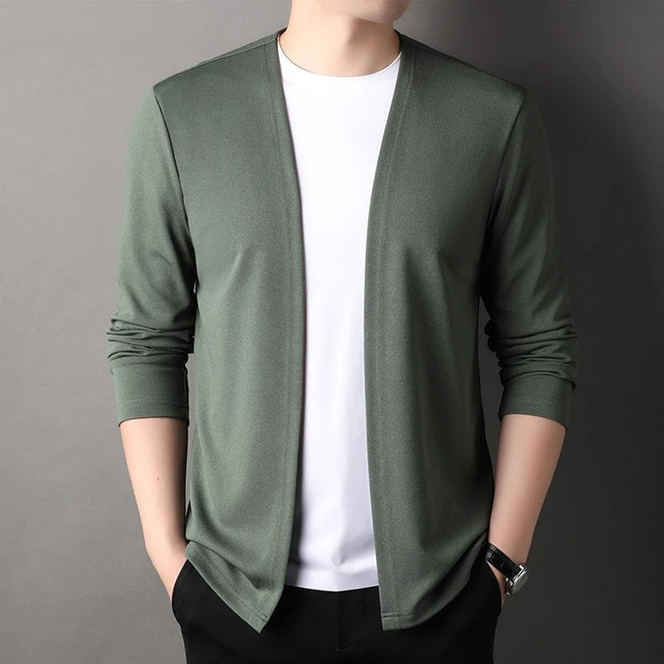 Everyday Comfort Men's Long Sleeve Cardigan Jacket Casual Lightweight Outerwear
