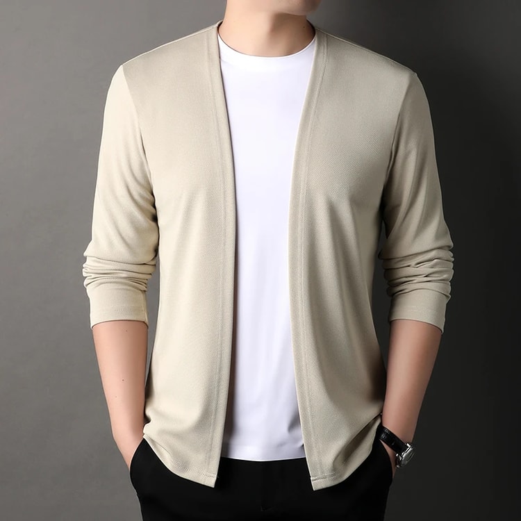 Everyday Comfort Men's Long Sleeve Cardigan Jacket Casual Lightweight Outerwear
