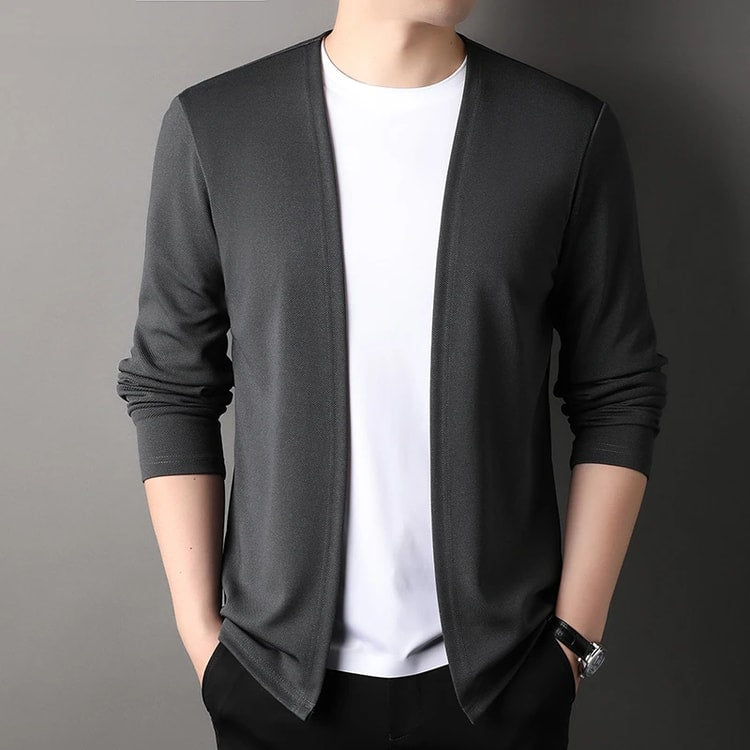 Everyday Comfort Men's Long Sleeve Cardigan Jacket Casual Lightweight Outerwear