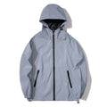 Mens Night Reflective Jackets with Hood, Double Fabric Hip Hop Windbreaker, Waterproof Zipper Coats & Stylish Outwear