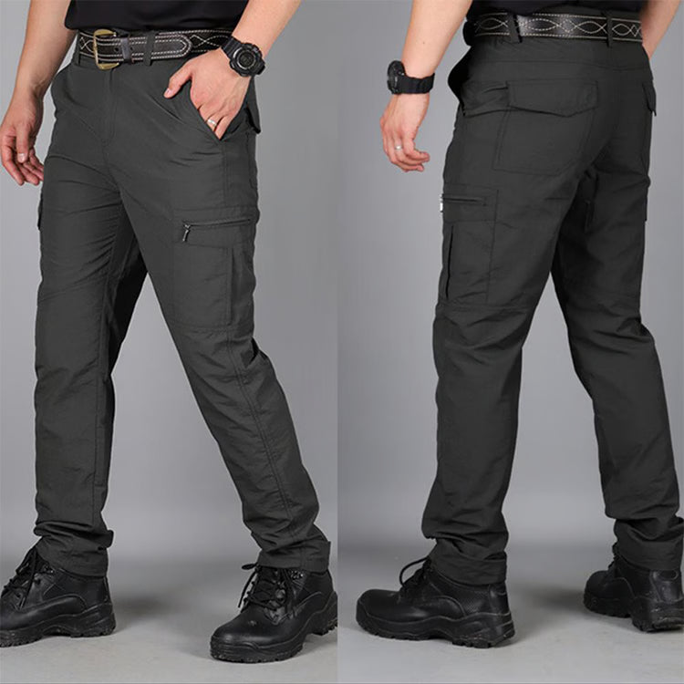 Men’s Lightweight Cargo Pants  Waterproof Multi-Pocket Outdoor Hiking Trousers