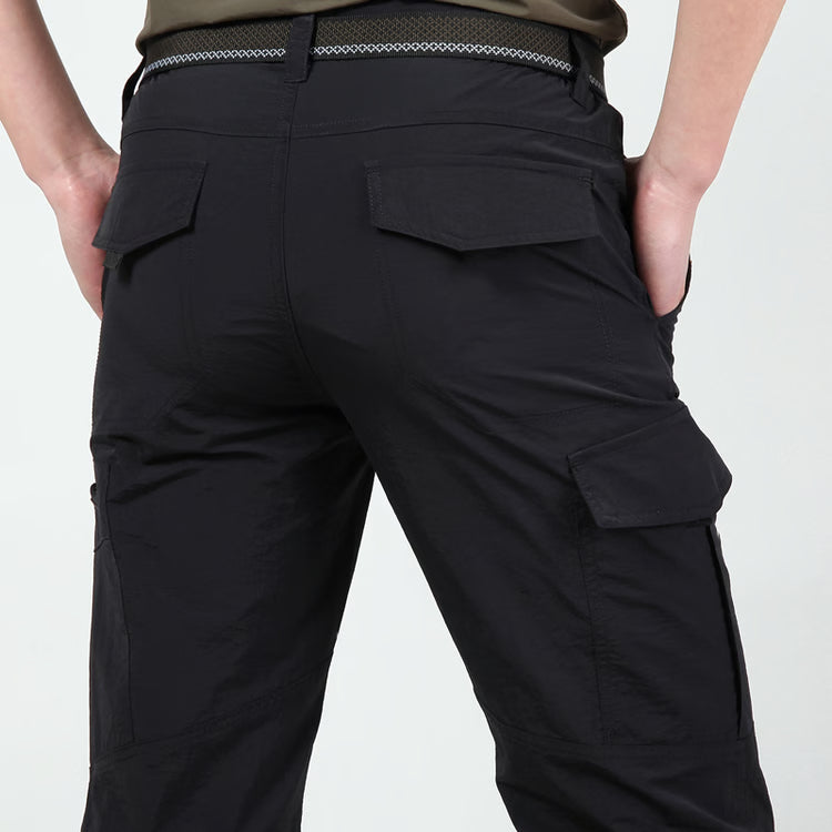 Men’s Lightweight Cargo Pants  Waterproof Multi-Pocket Outdoor Hiking Trousers