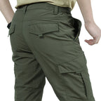 Men’s Lightweight Cargo Pants  Waterproof Multi-Pocket Outdoor Hiking Trousers