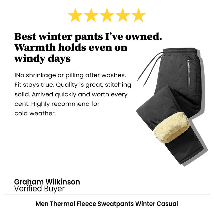 Men’s Thermal Fleece Sweatpants – Warm Winter Casual Trousers