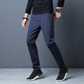 Men’s Casual Slim-Fit Pants – Straight Leg Elastic Waist Trousers