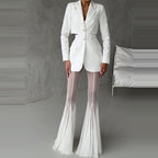 Aura High Waist Mesh Flare Pants – Elegant Sheer Wide Leg Trousers for Chic Summer Styling