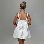 Women's Dress, Spring Summer Spaghetti Strap, Jacquard Waist Wrap A Line, Bow Detail, Nightclub Sexy Party