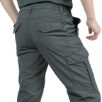 Men’s Lightweight Cargo Pants  Waterproof Multi-Pocket Outdoor Hiking Trousers