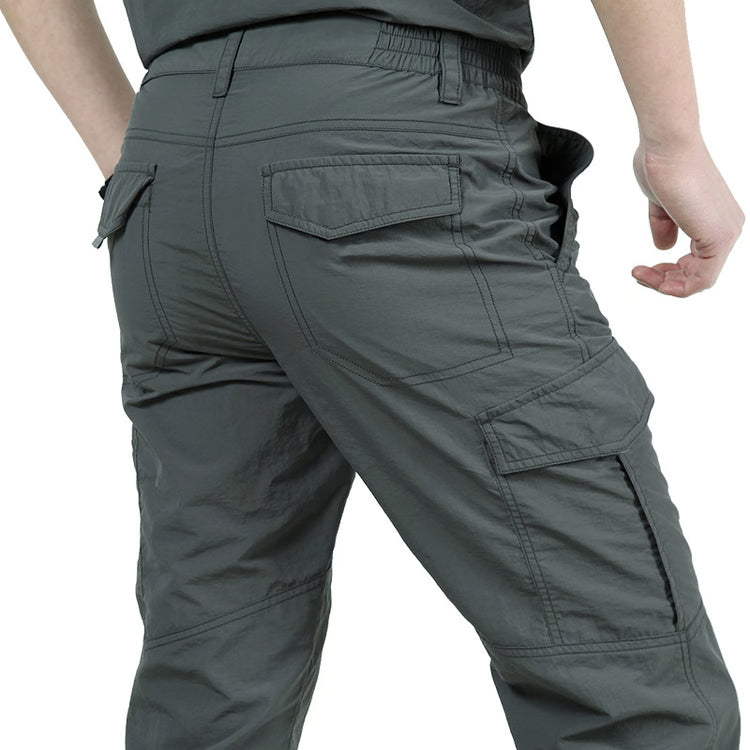 Men’s Lightweight Cargo Pants  Waterproof Multi-Pocket Outdoor Hiking Trousers